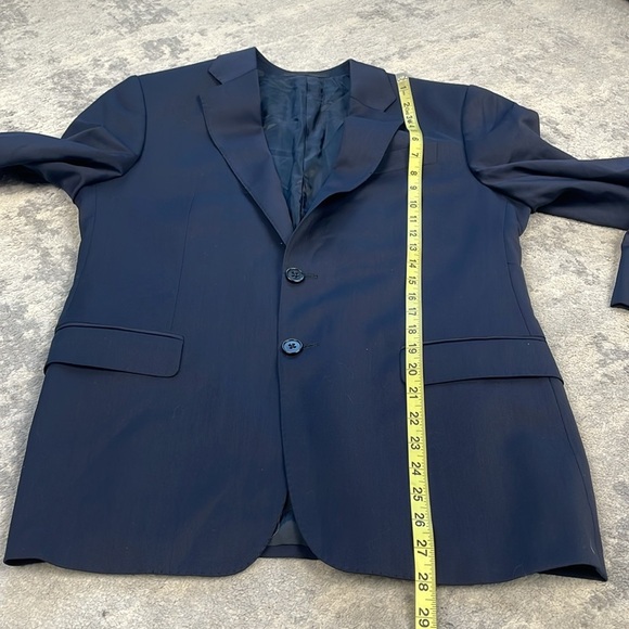 New Armani Collezioni Navy Blue Wool Blazer Suit Jacket 2 Button Sz 48S - Picture 13 of 15